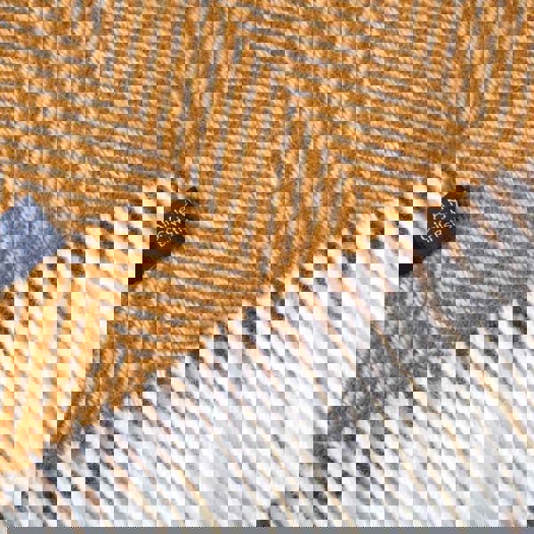 Evening Tales - Pure New Wool Blanket - Traditional Herringbone - Toffee - Heating & Plumbing London - Throw