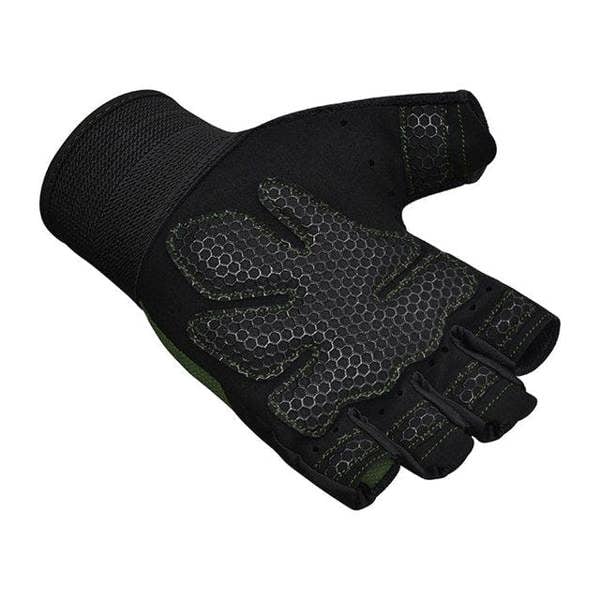 RDX Sports GYM WEIGHT LIFTING GLOVES W1 HALF BLACK PLUS