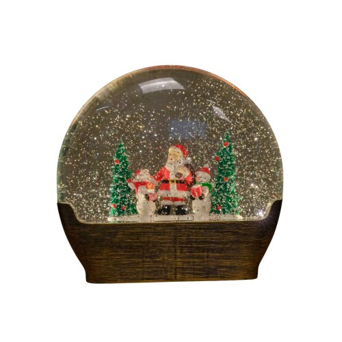 Samuel Alexander 19cm Battery Operated Light up Christmas Water Dome with Santa & Snowman Scene