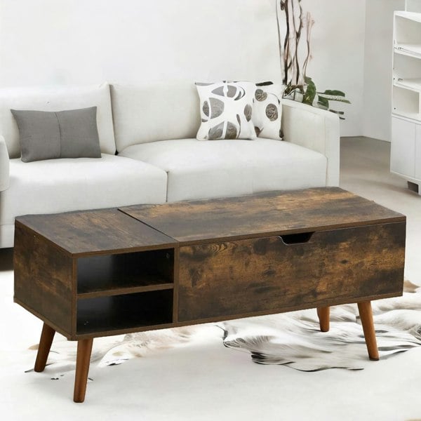 Rafaelo Mobilia Wooden Lift Top Coffee Table With Hidden Storage