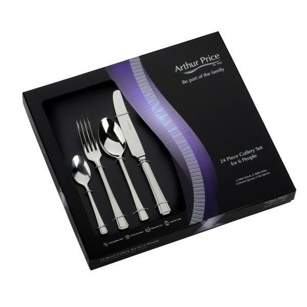 Arthur Price 'Harley' Stainless Steel 24 Piece 6 Person Boxed Cutlery Set
