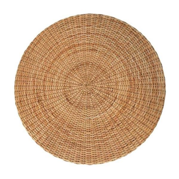 Artisan Furniture Solid Wood Regency Round Woven Coffee Table, Beige