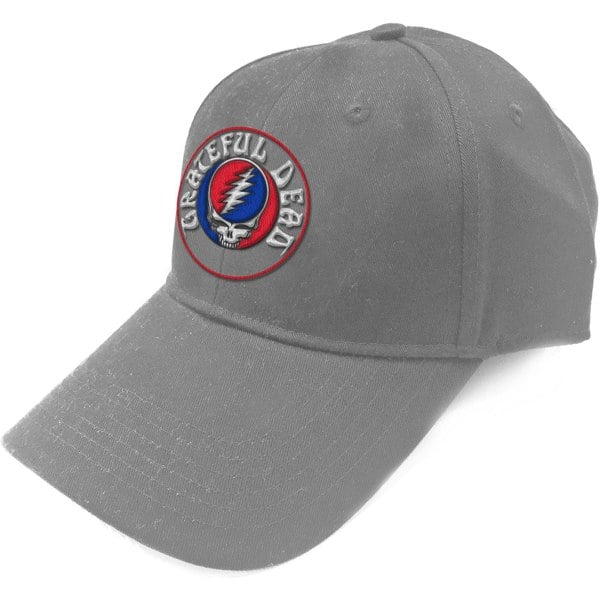 Grateful Dead Unisex Adult Steal Your Face Logo Baseball Cap - Grey