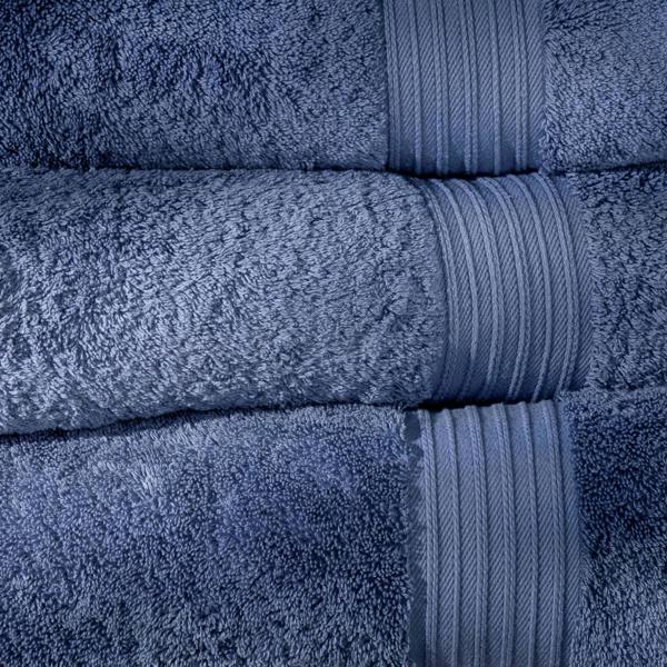 Dusky Blue Egyptian Cotton Towels bedroom detail 1 | Soak and Sleep