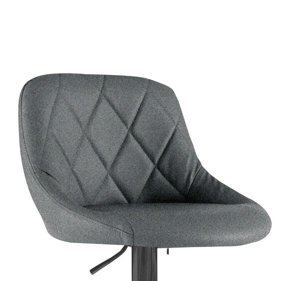 Neo Dark Grey Fabric & Black Steel Bar Stool Set of Two