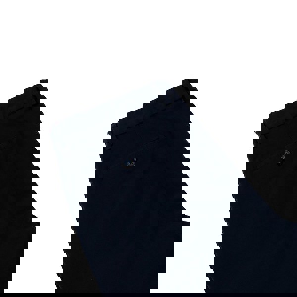 David WeJ Plain Smart Trousers with Belt Loops - Navy