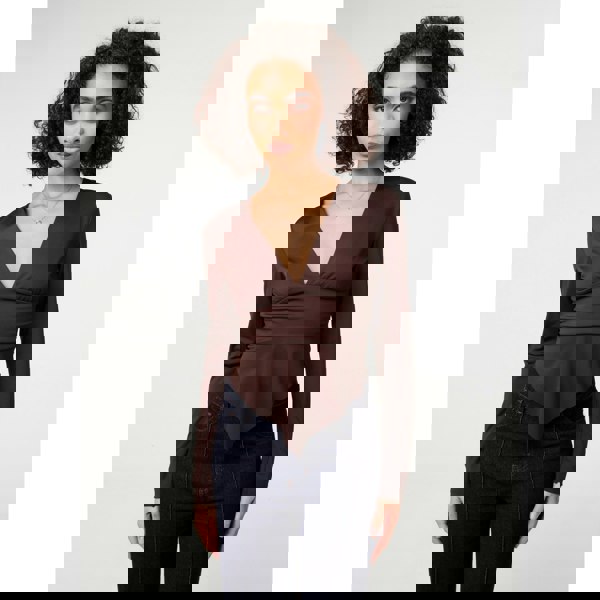 Pink Vanilla Stretch V Neck Hanky Hem Top