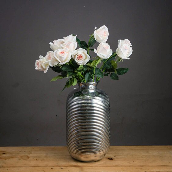 Wyld Haus Set of 3 Artificial Flowers Palest Pink Tea Rose Stems