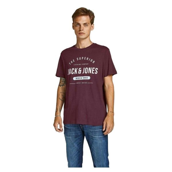 Jack And Jones Mens Corp Cotton T-Shirt (Pack of 5) - White/Grey/Burgundy/Khaki/Navy - 
