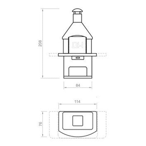 Callow Mussalla Masonry BBQ with Built-in Rotisserie - Charcoal