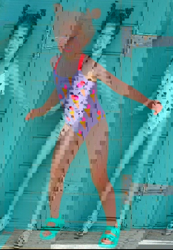 Ice Cream Cones Print Kids' Swimsuit - Toby Tiger