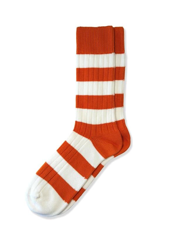 Jemsox Men's Premium Rugby Socks – Orange & White Stripe | Jemsox