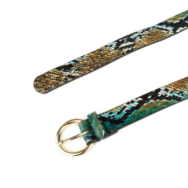 Embassy London Emma - Green & Brown Snake - Women's Italian leather belt