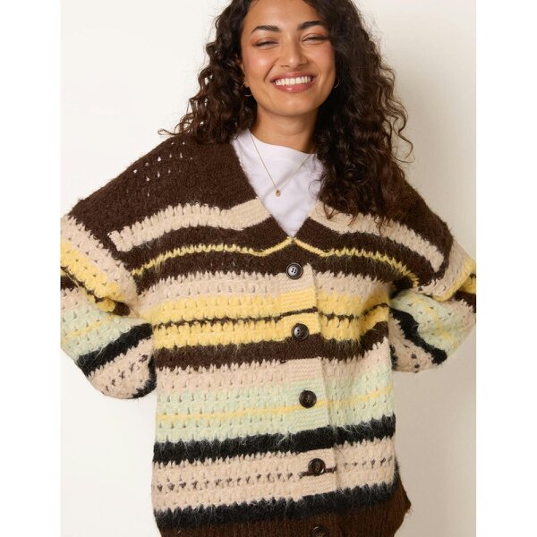 Blue Vanilla Stripe Pattern Cardigan