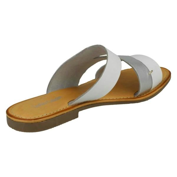 Leather Collection Ladies Leather Collection Flat Strappy Mules F00350