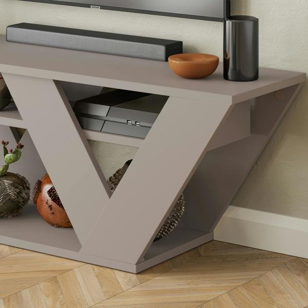 Decortie Pipralla Modern TV Stand Unit with Shelves for Up to 43" TVs 110cm