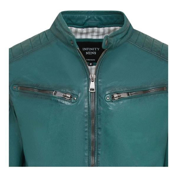 Infinity Leather Men's Modern Classic Leather Quilted Biker Jacket - Derry