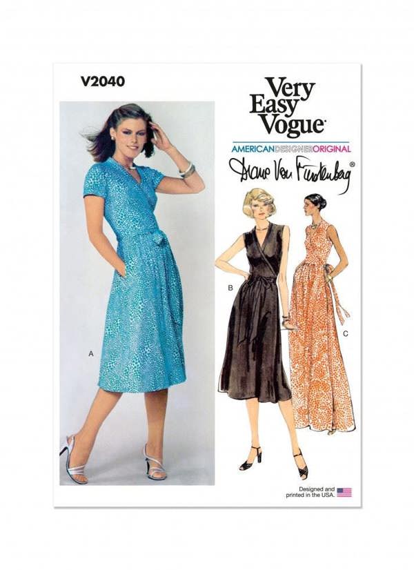 Vogue Sewing Pattern 2040, Dresses, Vintage Style for Women, H5(6-8-10-12-14) - Easy