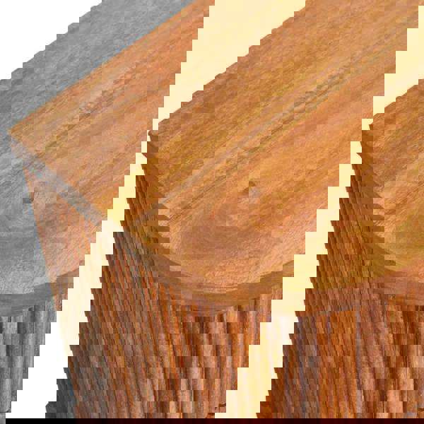 Artisan Furniture Solid Wood Ribbed Bedside with Brass Accents