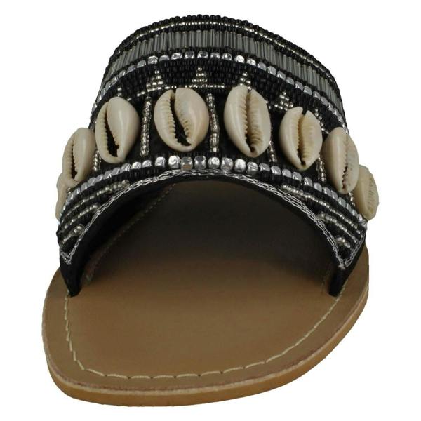 Leather Collection Ladies Leather Collection Beaded Mules F00311