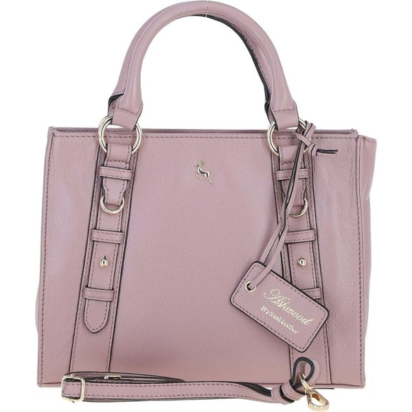 Ashwood Real Leather Handbag with Adjustable Crossbody Strap 2 Tone Tan
