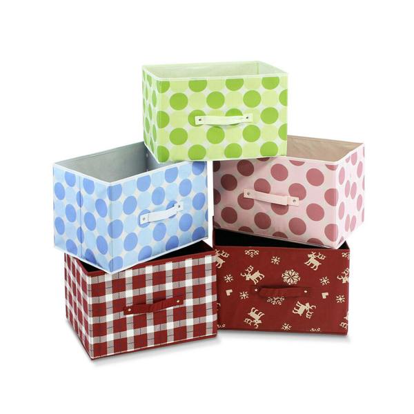 WALPLUS Laci Dot Design Non-Woven Fabric Soft Storage Organizer, Blue | High Quality Decorative Wall Design