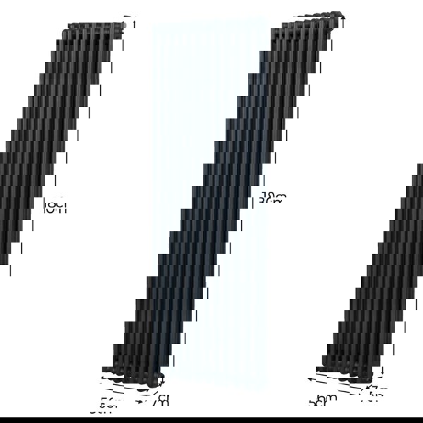 Monstershop Traditional 2 Column Radiator - 1800 x 562mm - Anthracite Grey