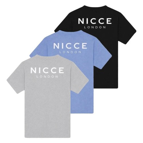 Nicce 3 Pack Mens Cotton T-Shirts Short Sleeve with Casual Logo Top FLAVUR