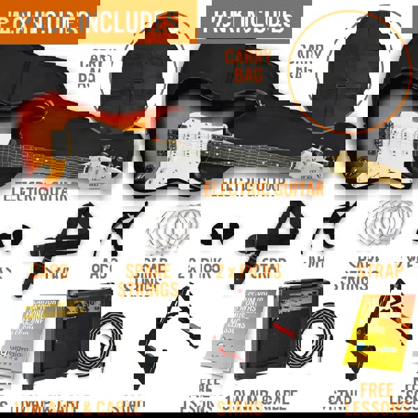 3rd Avenue Full Size Electric Pack Sunburst Electric Guitars#Colour_Sunburst