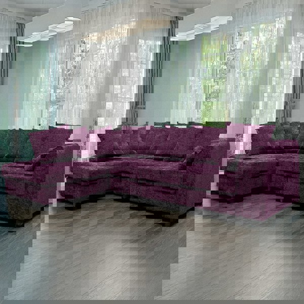 Furnishings For Less Monaco Chenille Fabric 5 Seater L Shaped Corner Sofa