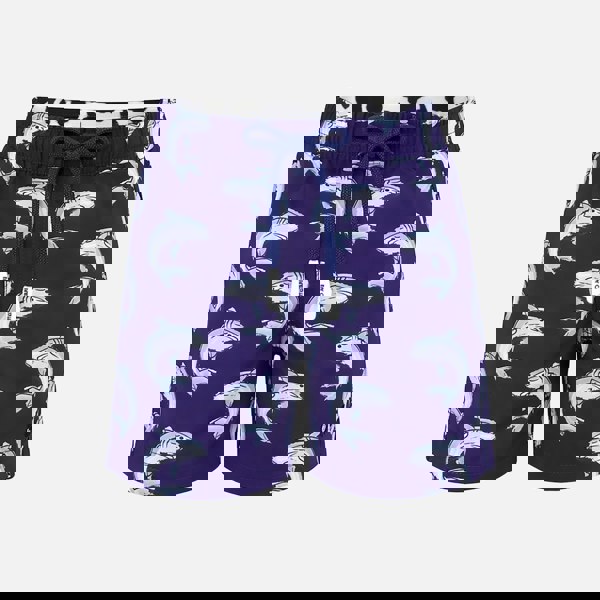 Randy Cow Matching Father & Son Sharks Swim Shorts with Waterproof Pocket