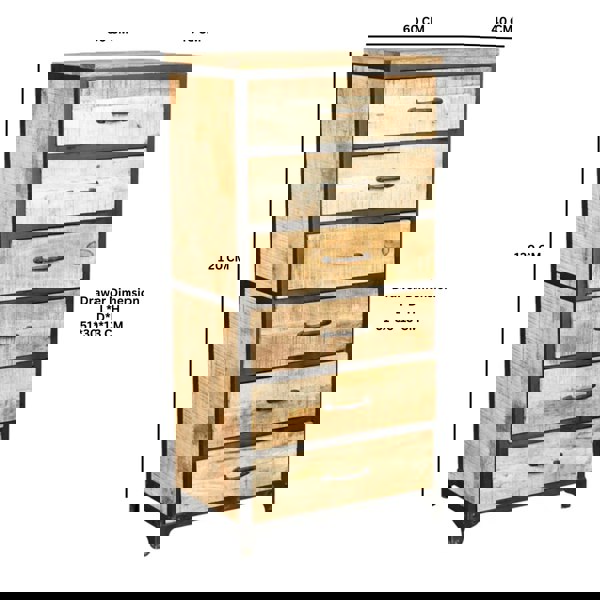 IH Design Herica Industrial Vintage Mintis Tall Chest of Drawers