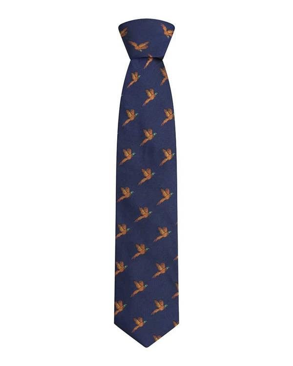 Country silk tie in Navy