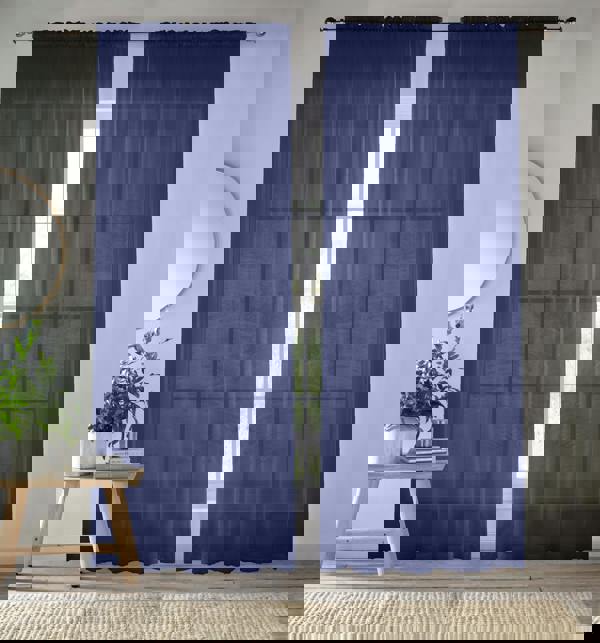 Enhanced Living Plain Sheer Voile Panel Curtains Panel - Pair with Rod Pocket Header