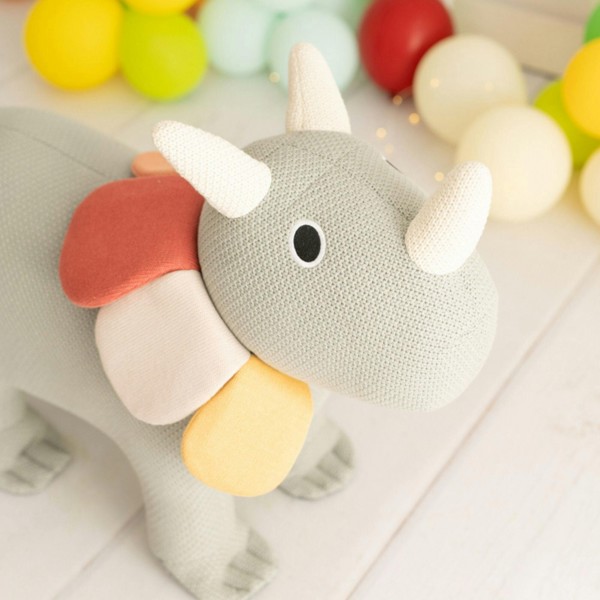 CROCHETTS Large triceratops plush with auxiliary seat for children 4050