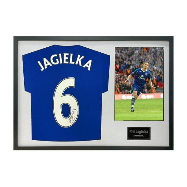 Phil Jagielka Signed Everton Shirt Classic Frame