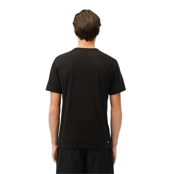 Lacoste Mens Logo Quick Dry Regular T-Shirt - Black - 