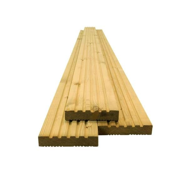 Snowdon Timber Dual Sided Treated Decking Board (T) 25mm (W) 120mm (L) 2.4m