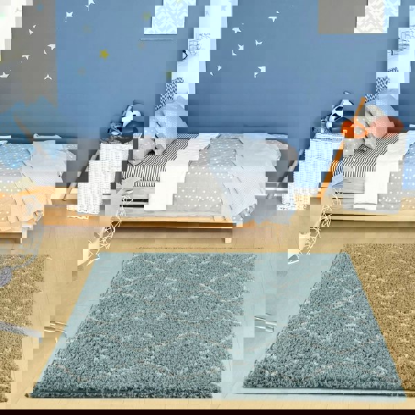 Moroccan-style thick shaggy rug, With a deep 30 mm pile, non-shedding, pet-friendly