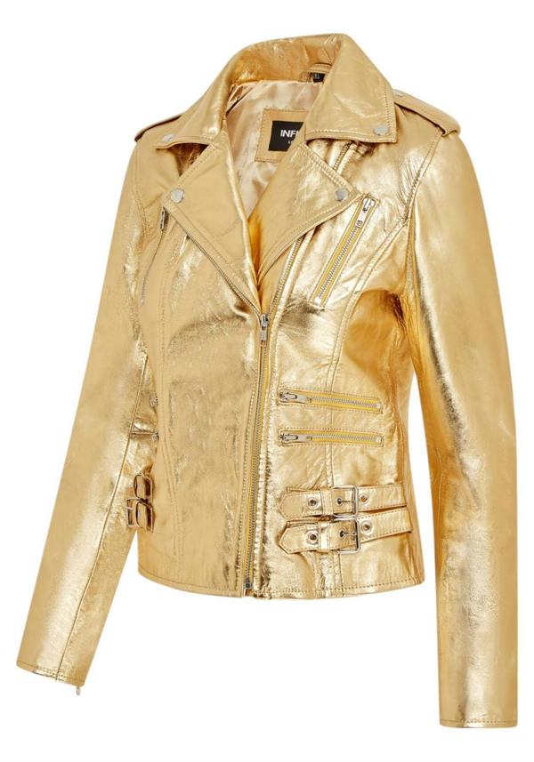 Infinity Leather Womens Leather Vintage Brando Biker Jacket-Orlando