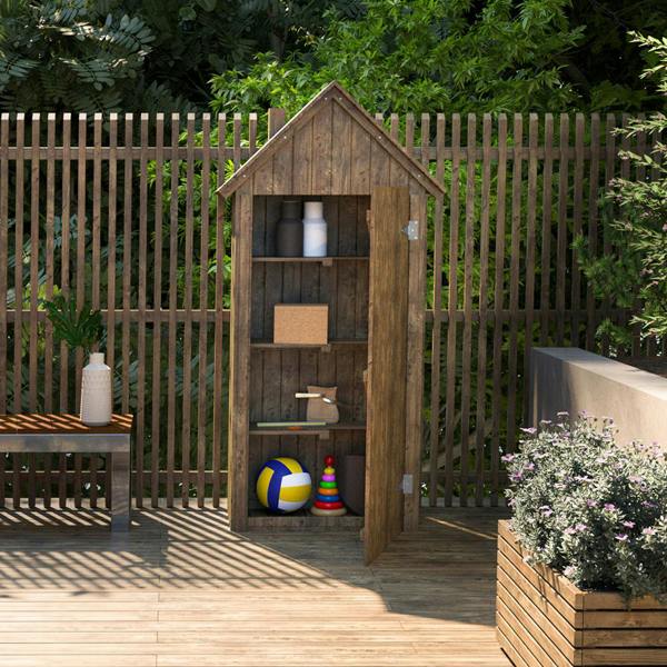 Cerland Wissant Sentry Shed 3 x 2 Vertical Wooden Garden Storage Shed for Tools