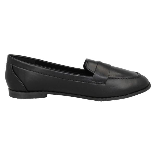 Spot On Ladies Spot On Flat Loafer Saddle Trim Wide Fit Shoes F80561