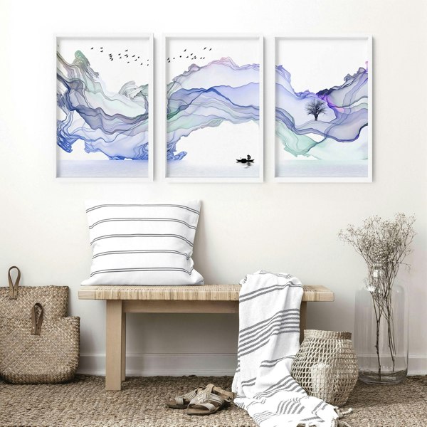 Living room framed prints | set of 3 Japandi wall art