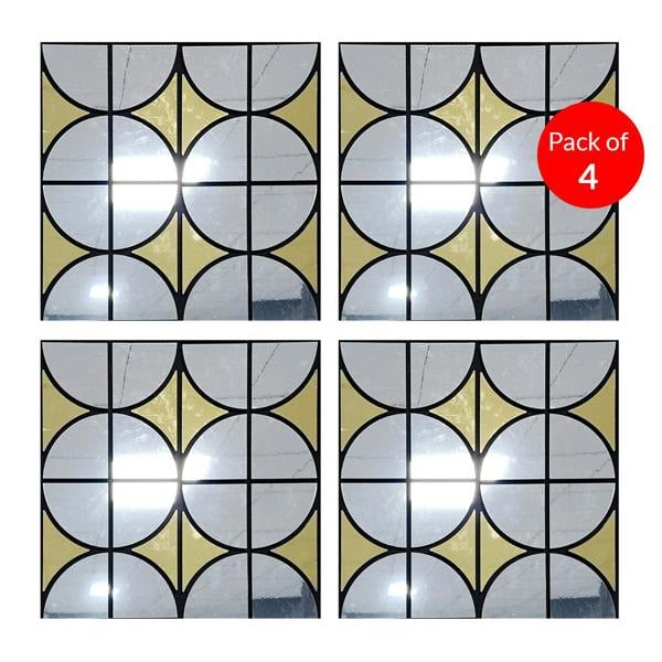 Britwall Decorative Acoustic Wall Panel, Modern Grid Glass Design - PET + MDF Size: 610 x 610 x 17 mm (Pack of 4)