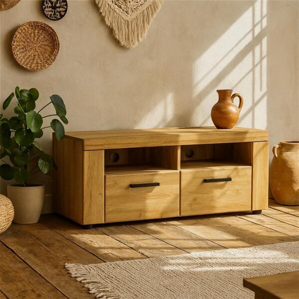 Wyld Haus Larkwood 2 Drawer Grandson Oak TV Media Cabinet