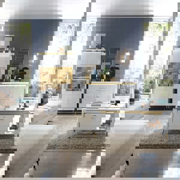 Furniture To Go Lazio Sideboard 2 Door 4 Drawer in Alpine White/White Gloss