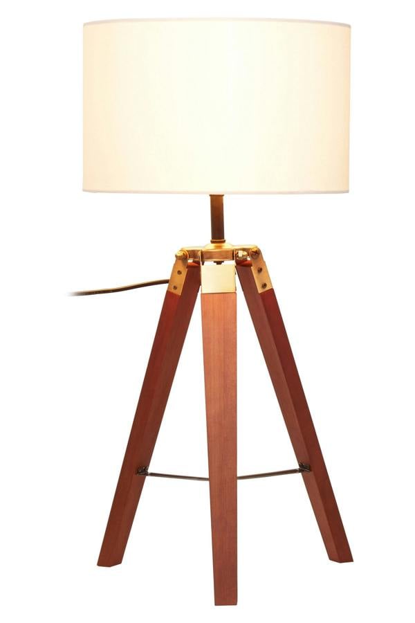 Malvern Tripod Table Lamp With Brown Base