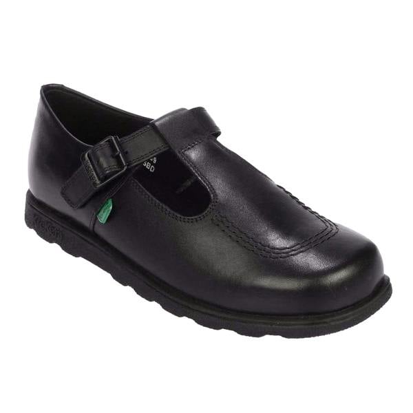 Kickers Womens/Ladies Fragma Leather T Buckle Work Shoes - Black