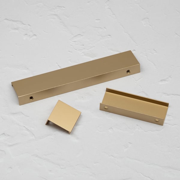 Handle & Home Satin Brass Squared Edge Mount Lip Pull Handles