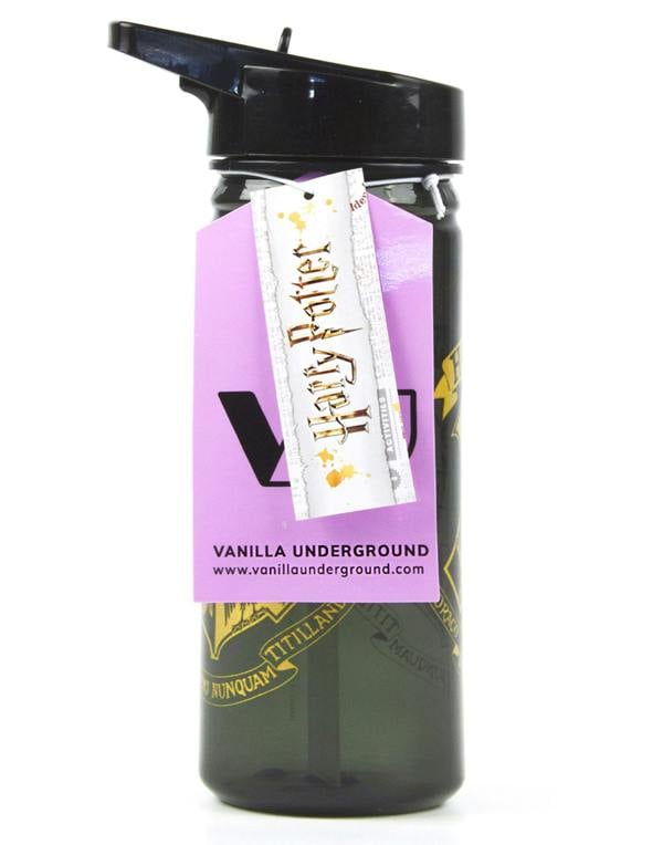 Harry Potter Unisex Kids Black Hogwarts Crest Print Straw Water Bottle (One Size)